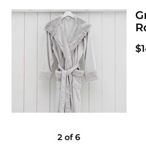 Pottery Barn BRAND NEW Gray Alpaca Faux Fur Robe